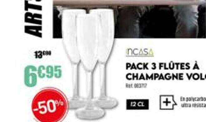 pack 3 flûtes à champagne volga incasa
