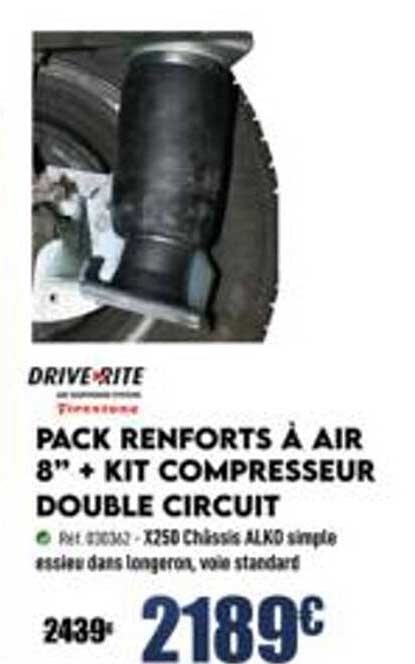 pack renforts à air 8" + kit compresseur double circuit driver rite
