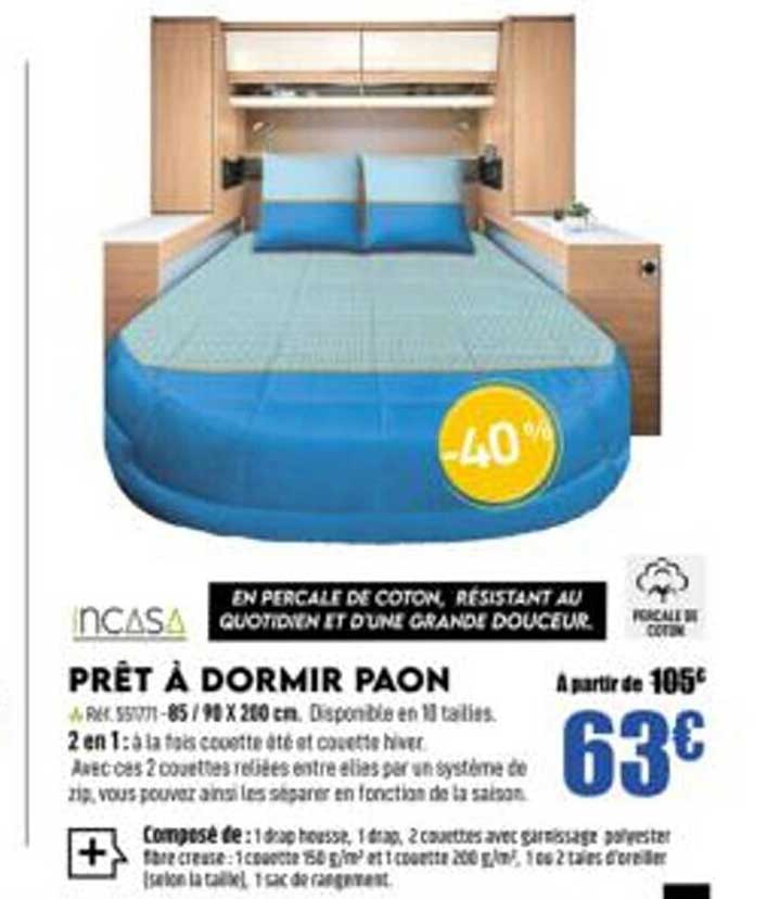 prêt à dormir paon incasa