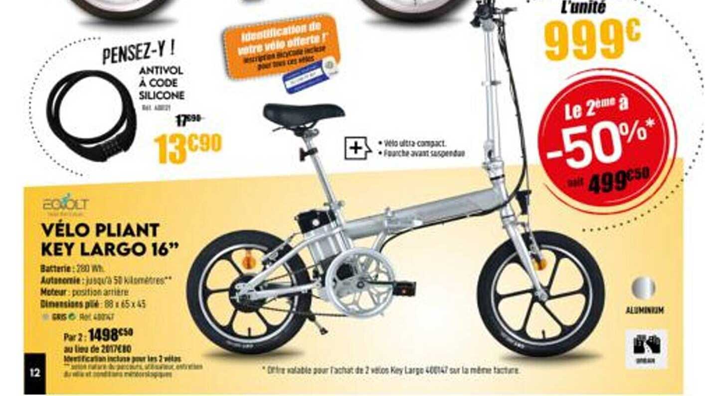 vélo pliant key largo 16" aovolt