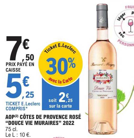 aop côtes de provence rosé "douce vie muraires" 2022