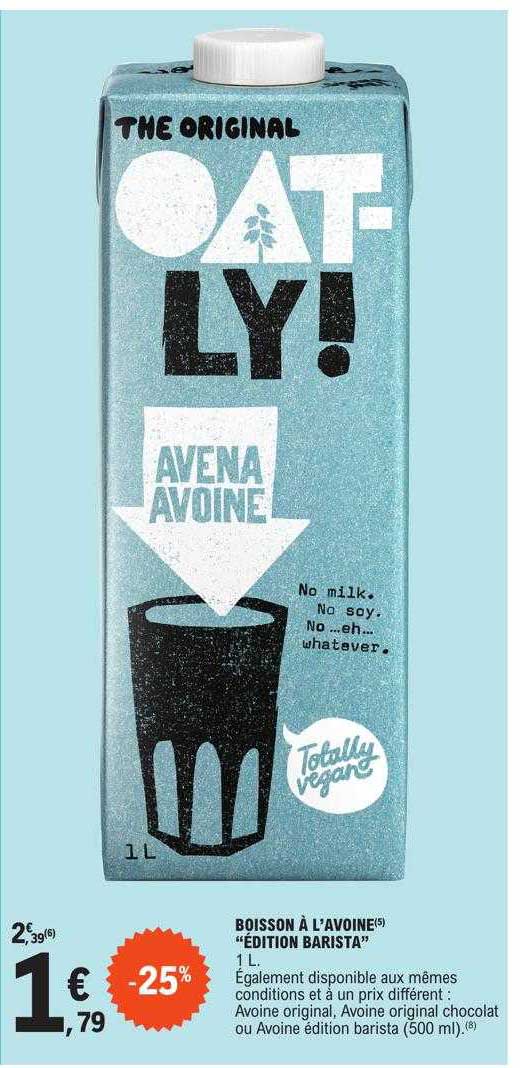 boisson à l'avoine "édition barista"