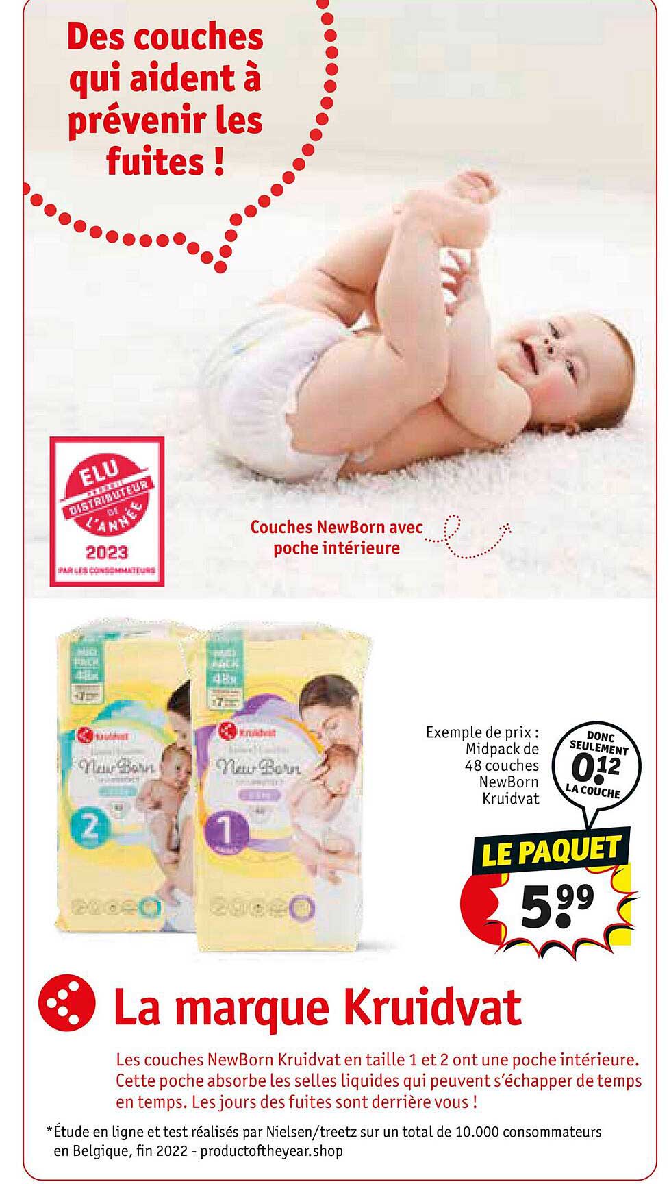 midpack de 48 couches new born kruidvat