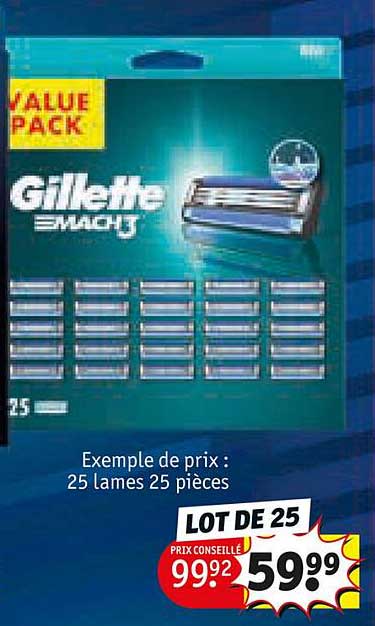 25 lames 25 pièces gillette mach3