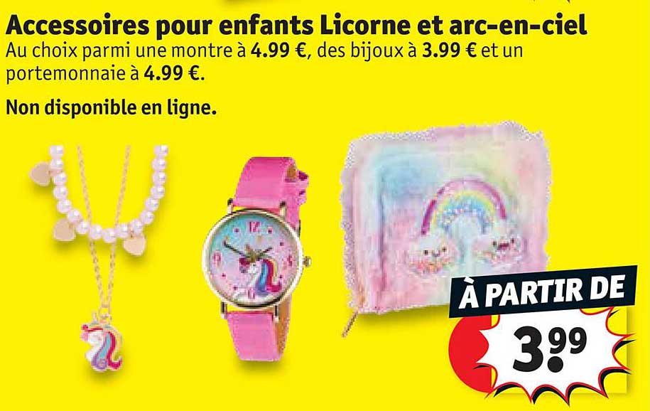 accessoires pour enfants licorne et arc-en-ciel