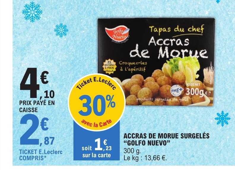 accras de morue surgelés "golfo" nuevo"