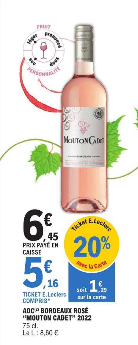 Aoc Bordeaux Rosé "mouton Cadet" 2022