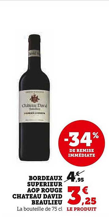 bordeaux supérieur aop rouge château david beaulieu