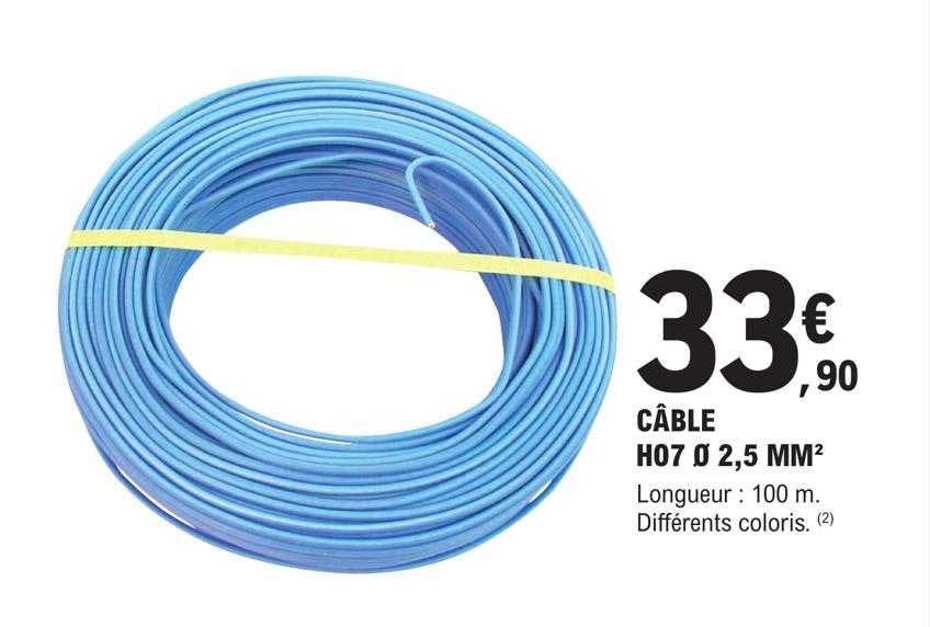 câble h07 ø 2,5 mm²