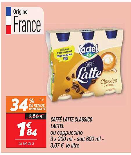 caffé latte classico lactel