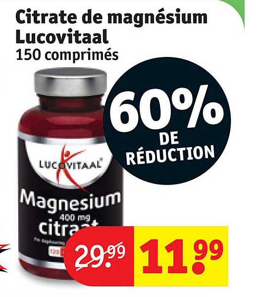 citrate de magnésium lucovitaal 150 comprimés