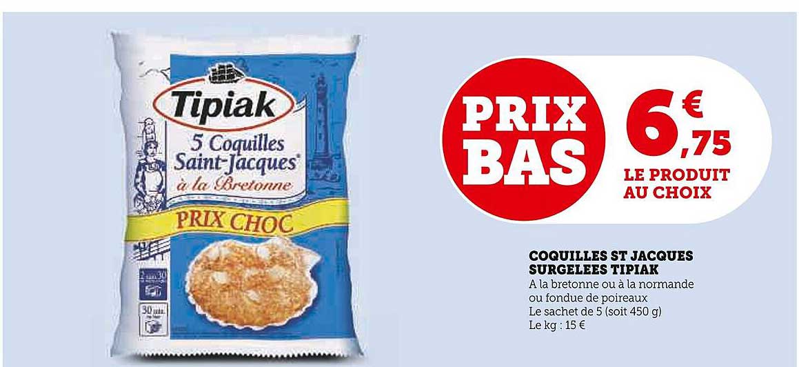 coquilles st jacques surgelées tipiak