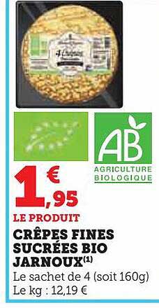 crêpes fines sucrées bio jarnoux