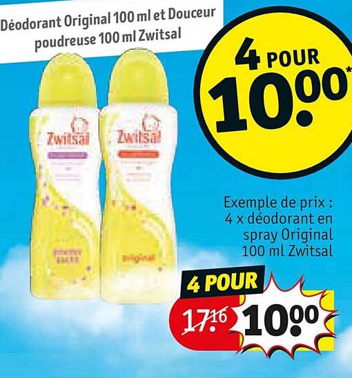 déodorant original 100 ml et douceur poudreuse 100 ml zwitsal