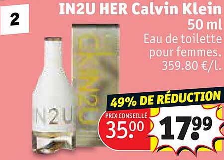 eau de toilette pour femmes in2u her calvin klein 50 ml
