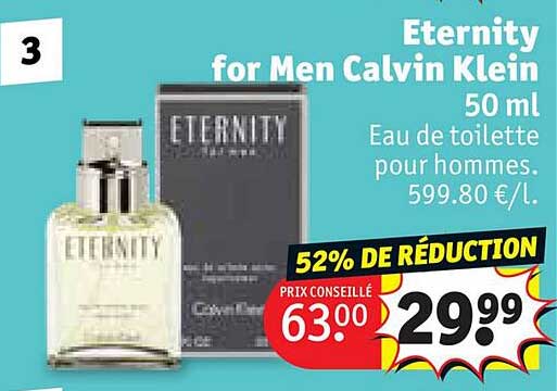 eau de toilette pour hommes eternity for men calvin klein 50 ml