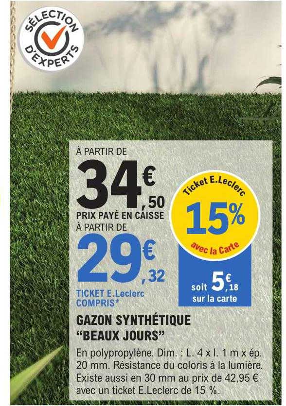 gazon synthétique "beaux jours"