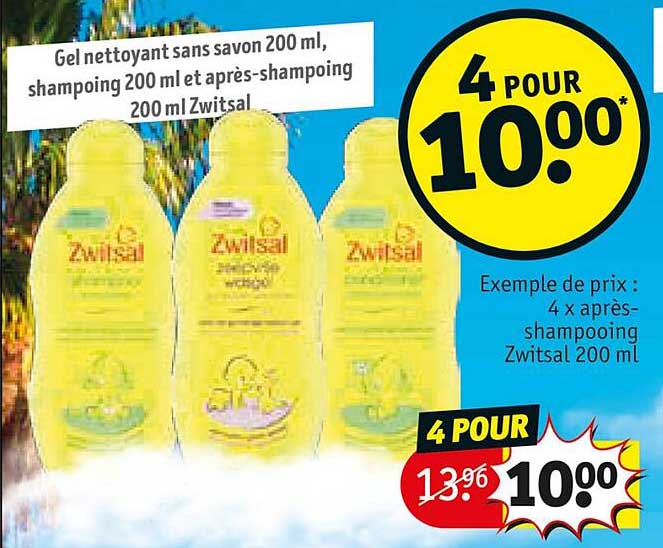 gel nettoyant sans savon 200 ml, shampoing 200 ml et après-shampoing 200 ml zwitsal