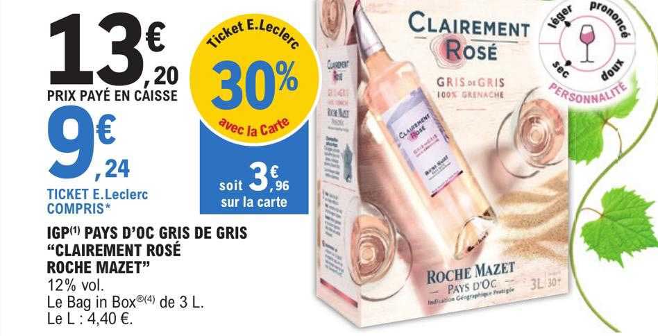 igp pays d'oc gris de gris "clairement rosé roche mazet"