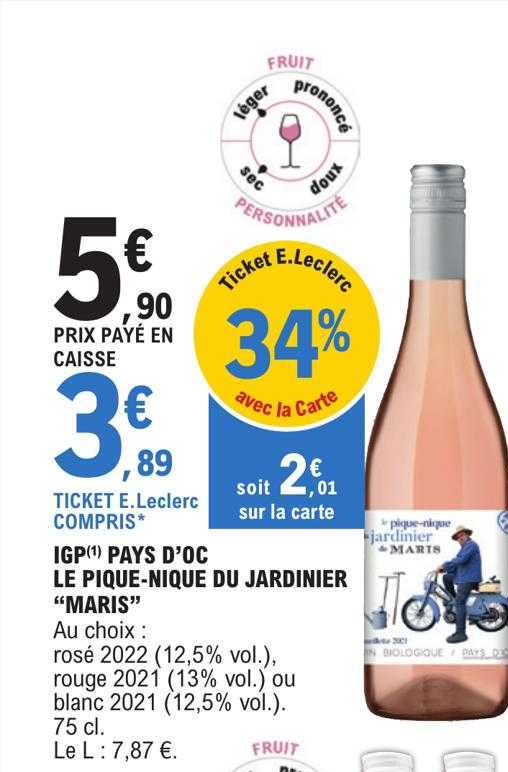 igp pays d'oc le pique-nique du jardinier "maris"