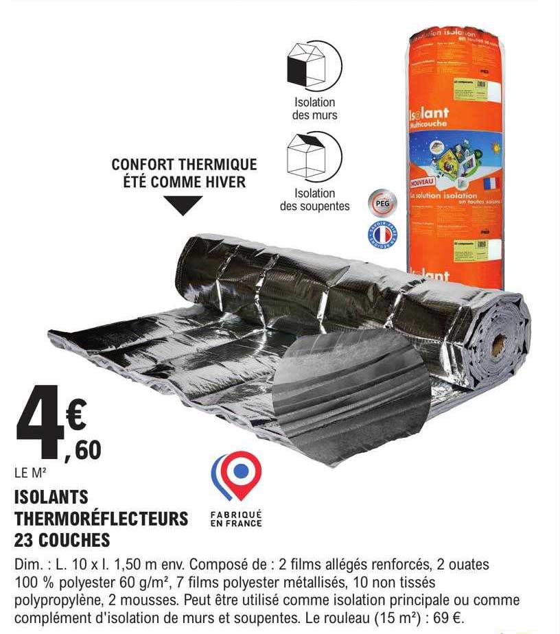 isolants thermo réflecteurs 23 couches