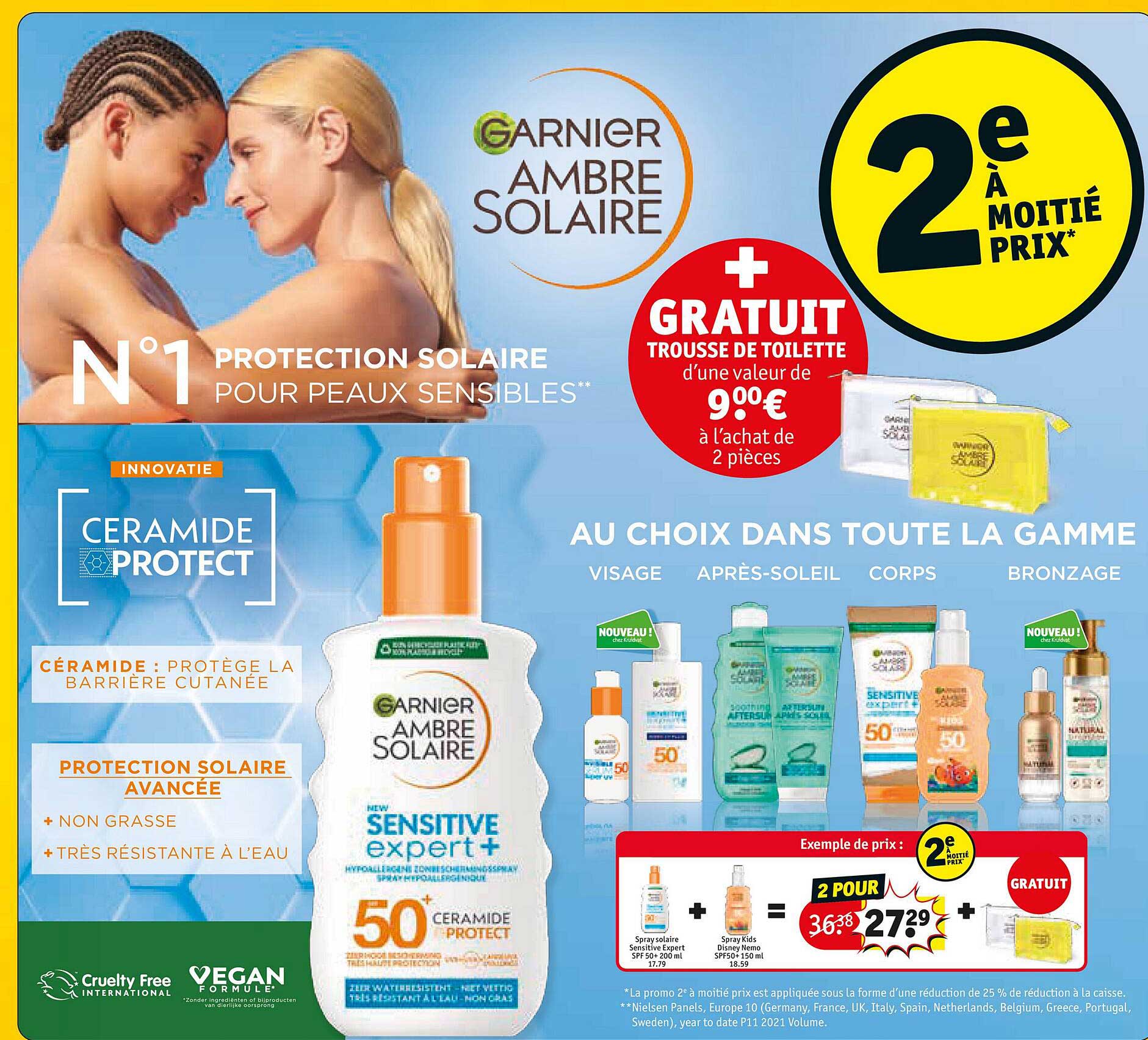 la gamme visage, après-soleil, corps, bronzage