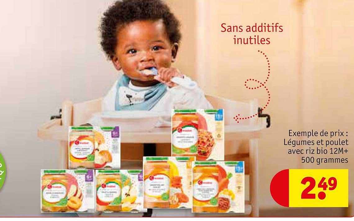 légumes et poulet avec riz bio 12M+ 500 grammes