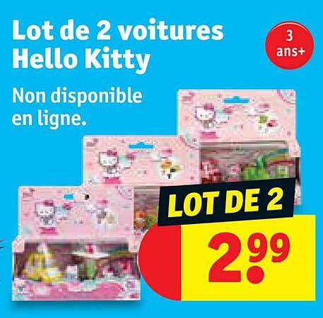 Lot De 2 Voitures Hello Kitty