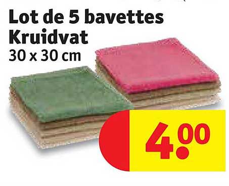 lot de 5 bavettes kruidvat