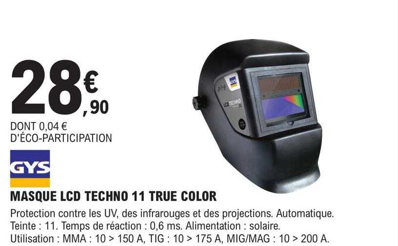masque lcd techno 11 true color gys
