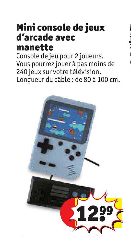 mini console de jeux d'arcade avec manette