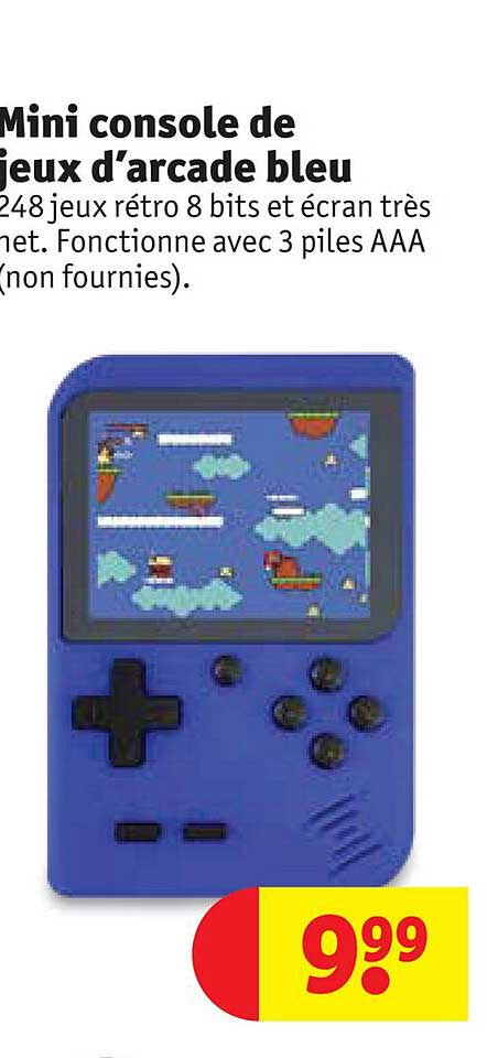 mini console de jeux d'arcade bleu