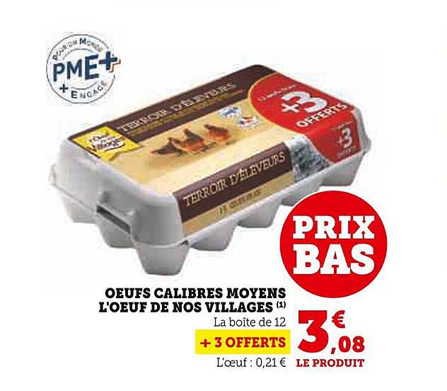 œufs calibres moyens l'œuf de nos villages
