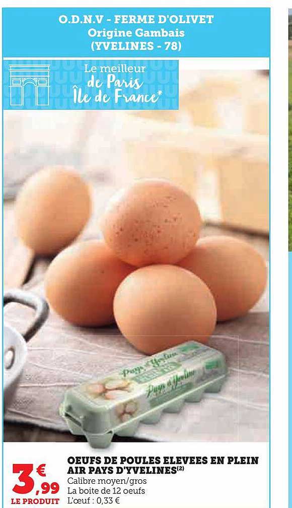 œufs de poules élevées en plein air pays d'yvelines