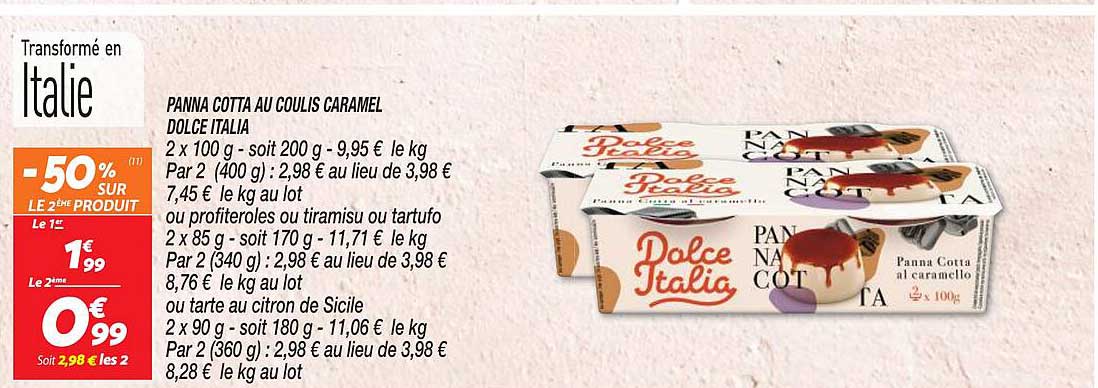 panna cotta au coulis caramel dolce italia