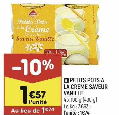 petits pots à la crème saveur vanille