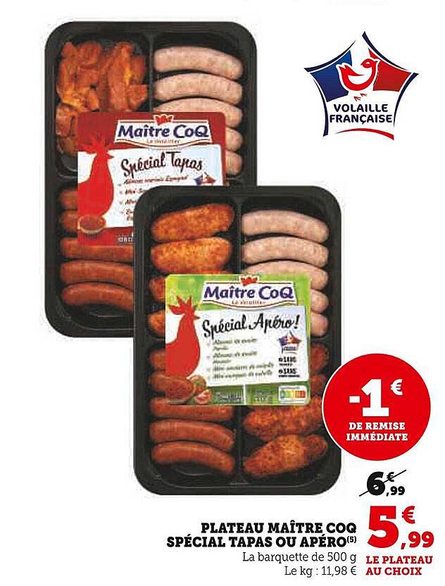 plateau maître coq spécial tapas ou apéro