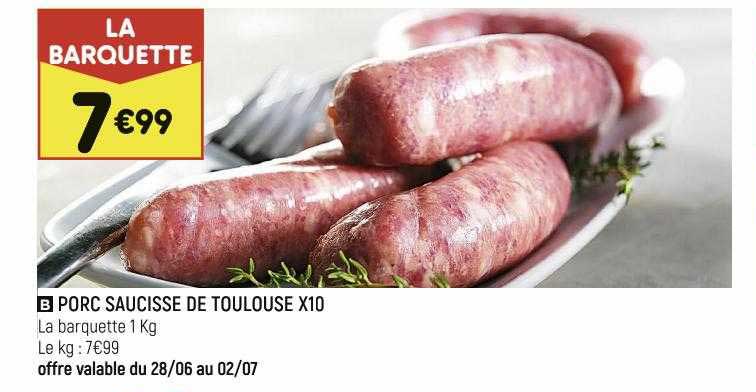 Porc Saucisse De Toulouse X10