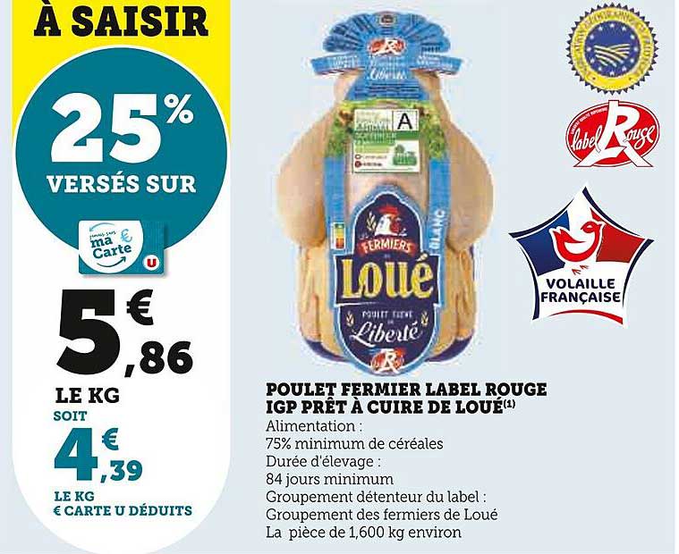Poulet Fermier Label Rouge Igp Prêt à Cuire De Loué