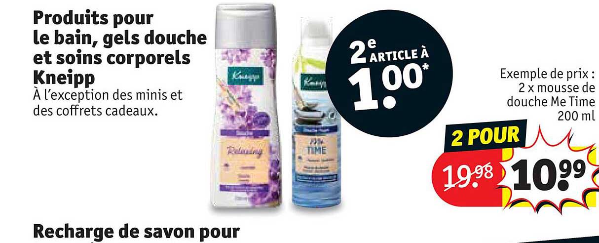 produits pour le bain, gels douche et soins corporels kneipp