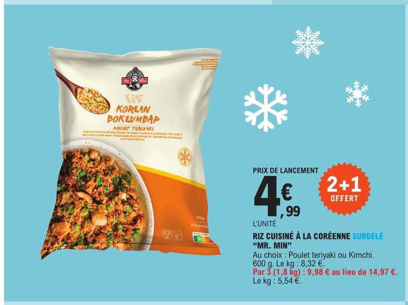 riz cuisiné à la coréenne surgelé "mr. min"