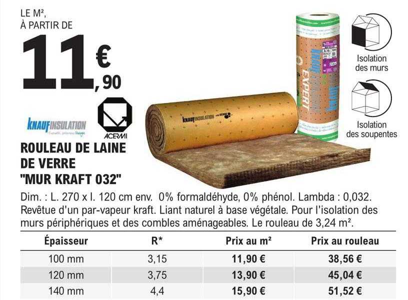 Rouleau De Laine De Verre "mur Kraft 032"