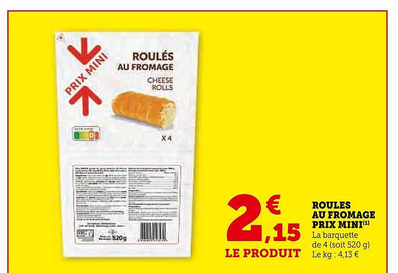 roulés au fromage prix mini