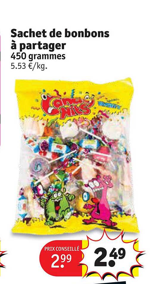 sachet de bonbons à partager