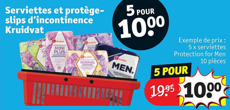 serviettes et protège-slips d'incontinence kruidvat
