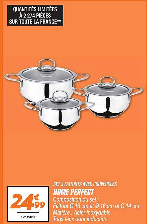 Set 3 Faitouts Avec Couvercles Home Perfect
