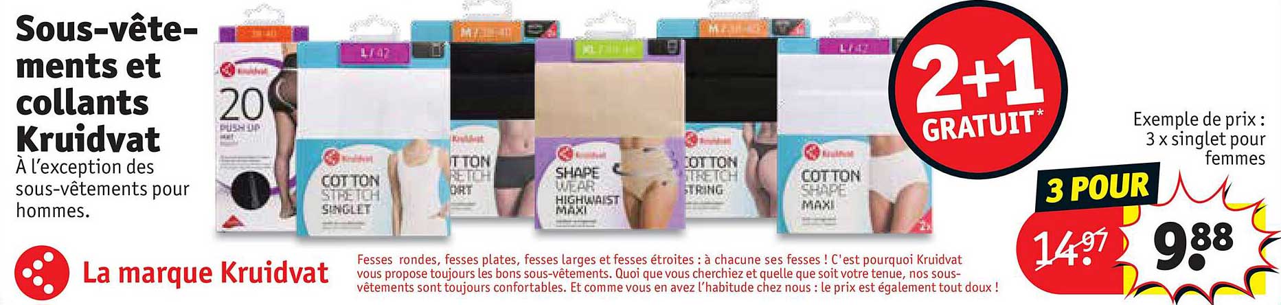 sous-vêtements et collants kruidvat