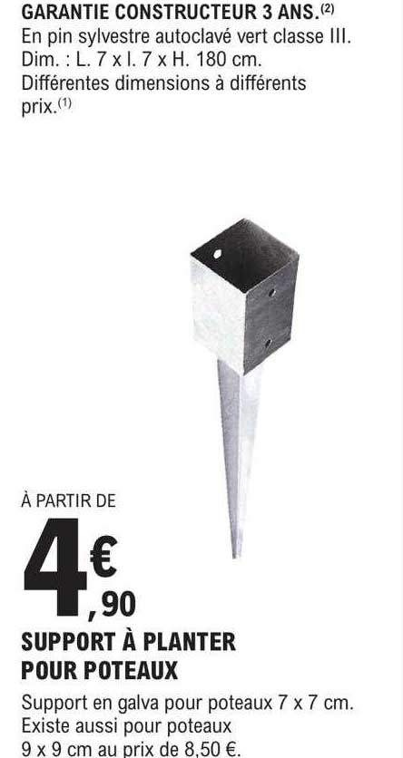 support à planter pour poteaux