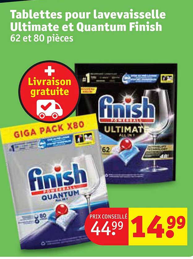 tablettes pour lave vaisselle ultimate et quantum finish