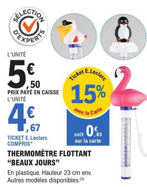 thermomètre flottant "beaux jours"